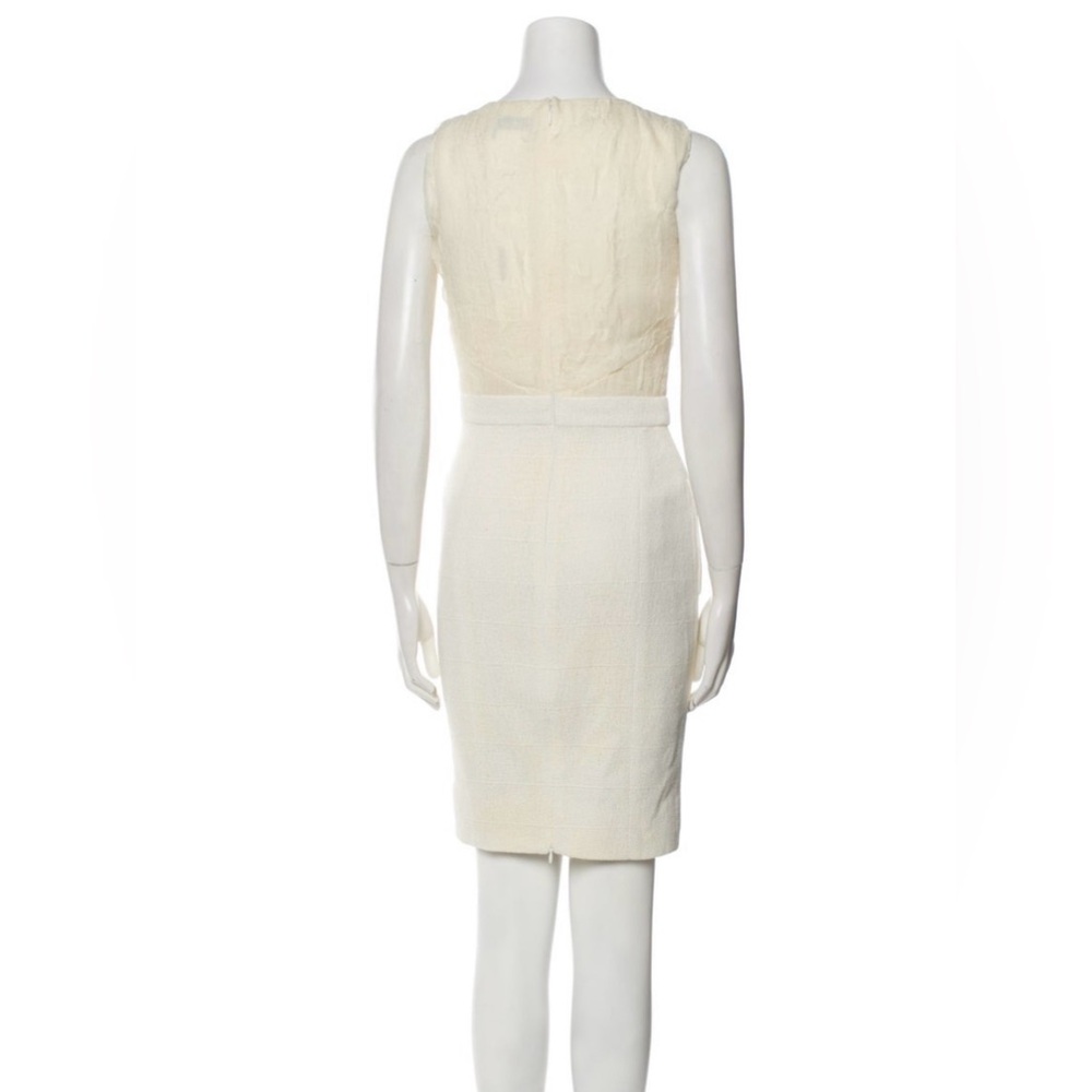 Chanel Ivory Tweed and Crinkle Crepe Dress Fits XS/ 36 - Picture 3 of 10